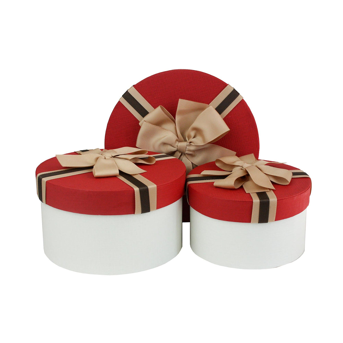 Shop at White Red with Striped Brown Ribbon Gift Box Emartbuy